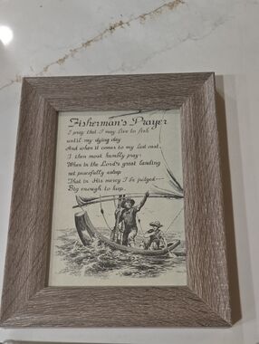 Source Unknown Brown Wood-Style Picture Frame with Fisherman's Prayer Print
